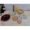 Image 1 : 2 Anchor Hocking Sapphire Blue Pie Plates , 2 Vases , Depression