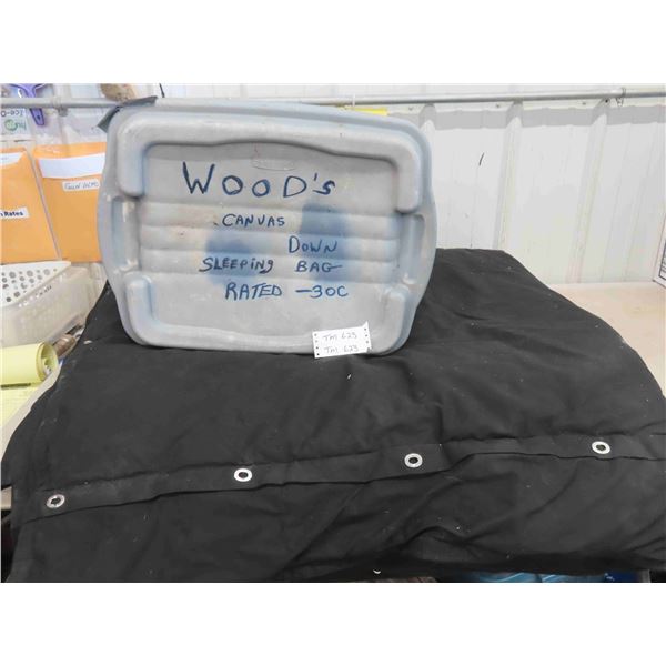 Woods Canvas Down Sleeping Bag Rated for -30c 80'' x 80'' 