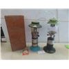 Image 1 : 2 Coleman Propane Lanterns , 1 Wood Case