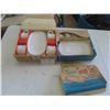 Image 1 : New Old Stock 8pce Milk White Snack Set with 22kt Gold Edge , 8pce Soup'N 
