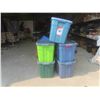 Image 1 : 5 Totes with Lids 24'' x 16'' x 16 1/2'' 