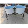 Image 1 : Double Tub Wash Basin with Wheels 46'' x 22 1/2'' x 31'' H