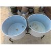 Image 2 : Double Tub Wash Basin with Wheels 46'' x 22 1/2'' x 31'' H