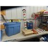 Image 1 : Christmas Decorations: 30'' Tall Light Up Mail Box , Wooden 'Happy Holidays' 