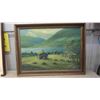 Image 2 : 2 Framed Oil Paintings Largest 31'' x 23''  (Damage on Picture with Candle, 