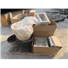 Image 1 : Pallet Lot: New Old Stock Wood Boxes for Herbs , Plastic Pots Various Sizes , 