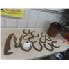 Image 1 : Horse Shoes , Sheep Shears , Sythe Blade , Pail 