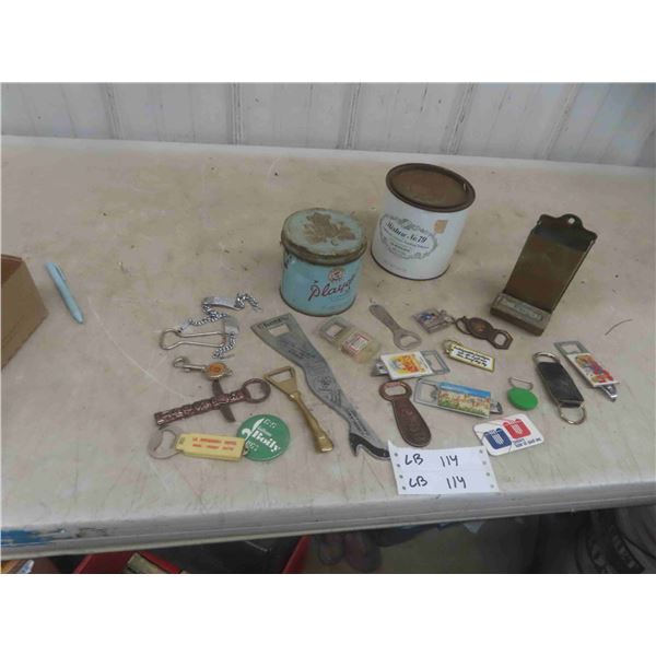 Tobacco Tins , Match Dispenser , Key Chains , Bottle Opener