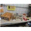 Image 1 : Wood Fruit Crate , Glass Jar , Galvanized Water Can , Hook , Bug 