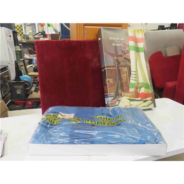 New Old Stock Hudson Bay 100% Wool Point Blankets with 