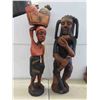 Image 1 : 2 Wood Carved Tribal Figures 32'' & 28'' Tall