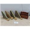 Image 1 : 4 Vintage Wood Shelf Brackets 8 1/2'' x 10 1/4'' , Ornate Letter 