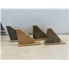 Image 2 : 4 Vintage Wood Shelf Brackets 8 1/2'' x 10 1/4'' , Ornate Letter 