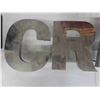Image 2 : 4 Stainless Steel Letters Approx. 10 3/4'' H x 9'' W Each 