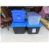Image 1 : 3 Totes with Lids , 1 Recycling Bin 