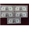 Image 2 : (5) USA $1 Bills with Sequential Serial Numbers 
