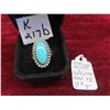 Image 1 : Sterling Silver and Turquoise Ring Size 8.5 Total Weight 7.3 Grams 