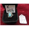 Image 1 : Sterling Silver and Turquoise Ring Size 8 Total Weight 4 Grams 