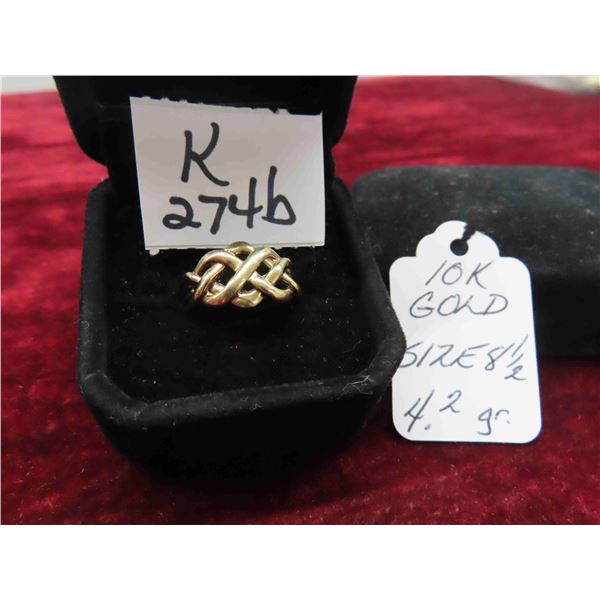 10kt Gold Ring Size 8.5 Total Weight 4.2 Grams 