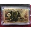 Image 2 : USA $20 999.9 Gold Plated Bar