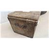 Image 3 : 1940s Wood Crate Lunch Box 10'' x 18'' x 12'' , Old Wood and Leather