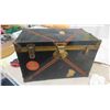 Image 2 : Small Vintage Carry On Trunk with Vintage Baby/Doll Clothing and Blankets