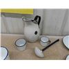 Image 2 : 17pcs Enamelware : Pitcher, Dipper, Pie Plate, Mugs & More 