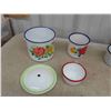 Image 3 : 17pcs Enamelware : Pitcher, Dipper, Pie Plate, Mugs & More 