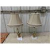 Image 1 : Pair of Figurine Table Lamps with Prisms 
