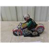 Image 2 : Wind Up Tin Motorcycle with Driver Made in China 5 1/2'' x 7 1/2'' 