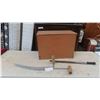 Image 1 : Vintage Hay Saw, Machete, Band Made Wood Box 23'' x 11'' x 17'' H 