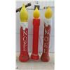 Image 1 : 3 Noel Candle Blow Molds Tallest 38'' (Some Cracking at Bottom, See 