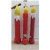 Image 2 : 3 Noel Candle Blow Molds Tallest 38'' (Some Cracking at Bottom, See 