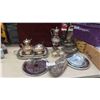 Image 1 : Silver Plated Trays, Tea Pots, Creamer, Sugar Bowl & More 