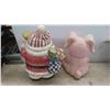 Image 2 : 2 Cookie Jars : Santa 12'' Tall , Bunny 10'' Tall 