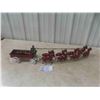 Image 1 : Cast 8 Horses Pulling Wagon with Barrels 32'' Long 
