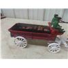 Image 2 : Cast 8 Horses Pulling Wagon with Barrels 32'' Long 