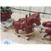 Image 7 : Cast 8 Horses Pulling Wagon with Barrels 32'' Long 
