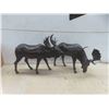 Image 1 : 2 Leather Moose Statues 19'' L x 13'' H 