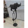 Image 4 : Metal Balancing Rhino 12'' x 20'' H 
