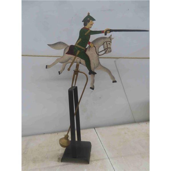 Metal Balancing Toy Soldier on Horse 24'' T 