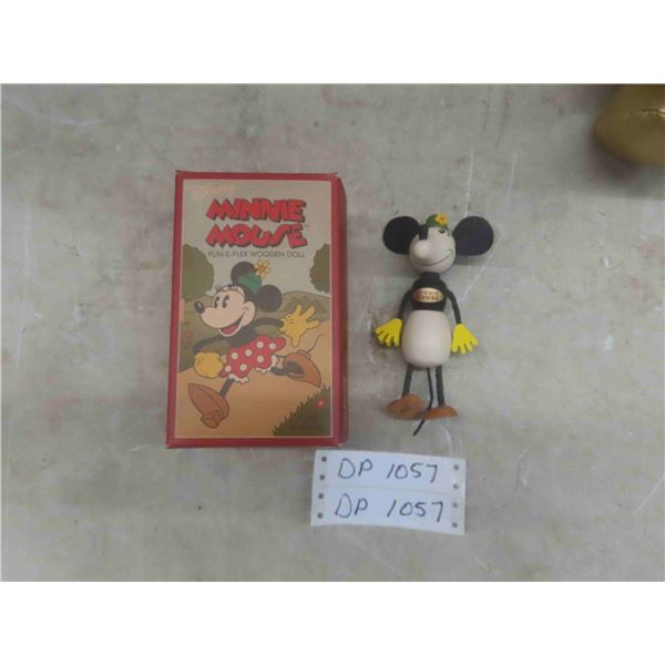 Disney Retro Collection Mini Mouse 6'' T , Flexible Wood Doll with