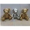 Image 1 : 3 Stuffed Bears Satin Style 12'' Tall 