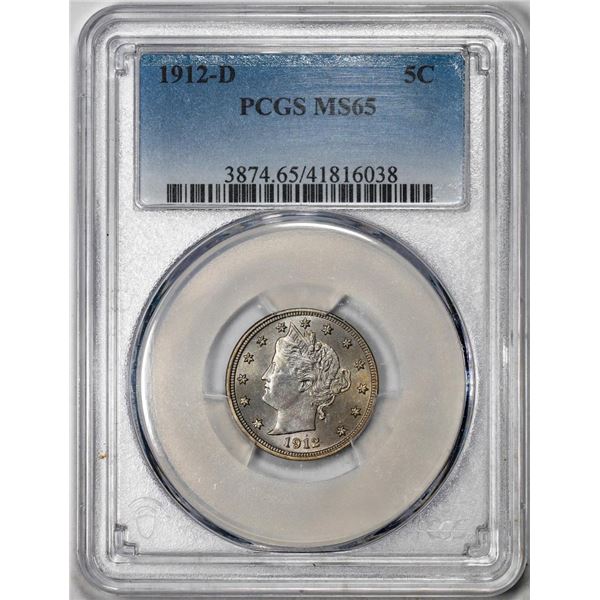1912-D Liberty V Nickel Coin PCGS MS65