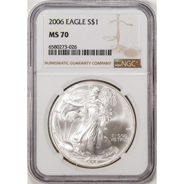 2006 $1 American Silver Eagle Coin NGC MS70