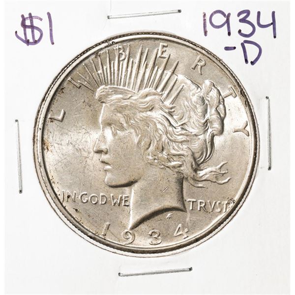 1934-D $1 Peace Silver Dollar Coin