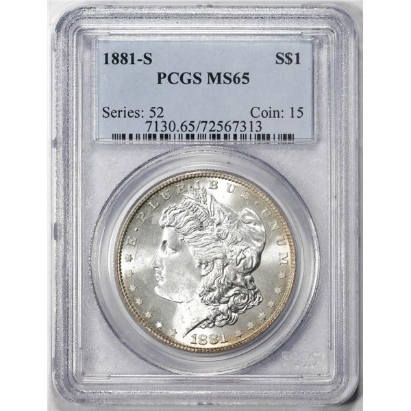 1881-S $1 Morgan Silver Dollar Coin PCGS MS65