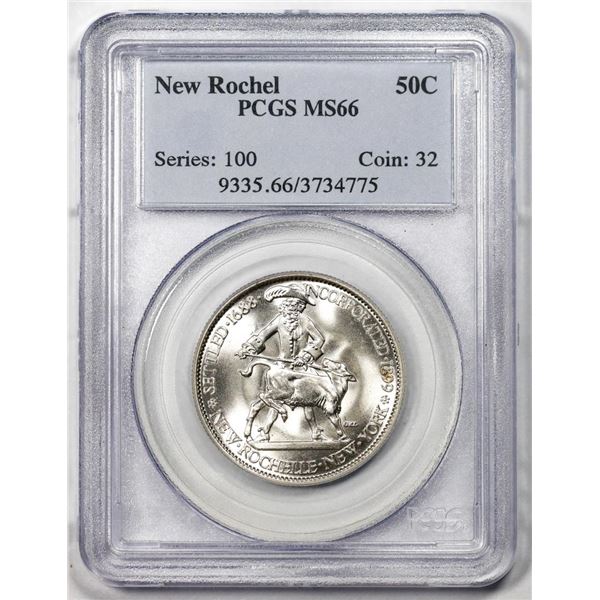 1938 New Rochelle Commemorative Half Dollar Coin PCGS MS66
