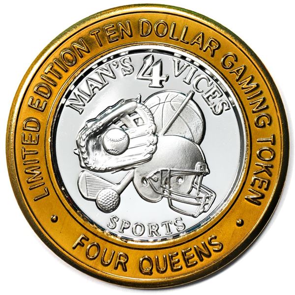 .999 Silver Four Queens Casino Hotel Las Vegas $10 Limited Edition Gaming Token