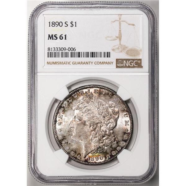 1890-S $1 Morgan Silver Dollar Coin NGC MS61